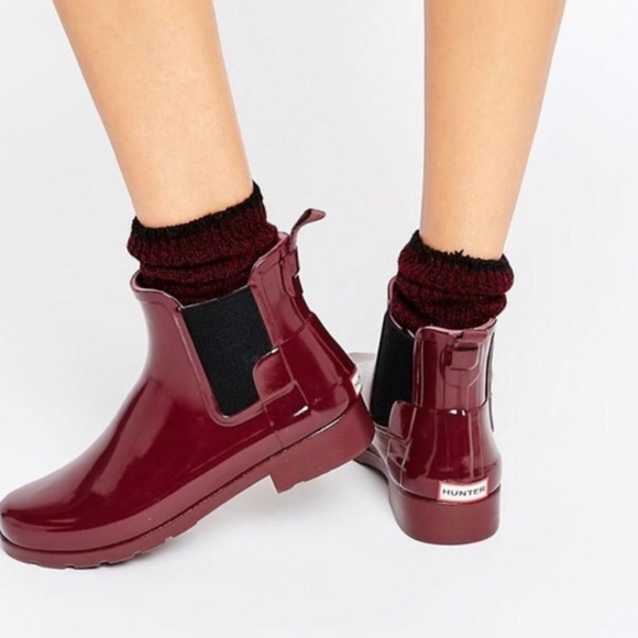 hunter | refined chelsea boots (burgundy) ☔️ - Picture 8 of 16